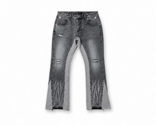Grey Flared Denim
